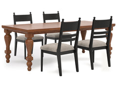 Greddinton Black/Brown Dining Table and 4 Chairs - Ornate Home