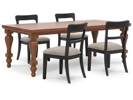 Greddinton Black/Brown Dining Table and 4 Chairs - Ornate Home