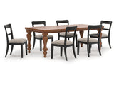 Greddinton Black/Brown Dining Table and 6 Chairs (Online Special Price) - Ornate Home