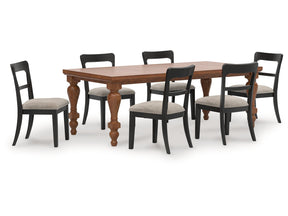 Greddinton Black/Brown Dining Table and 6 Chairs - Ornate Home