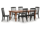 Greddinton Black/Brown Dining Table and 6 Chairs - Ornate Home