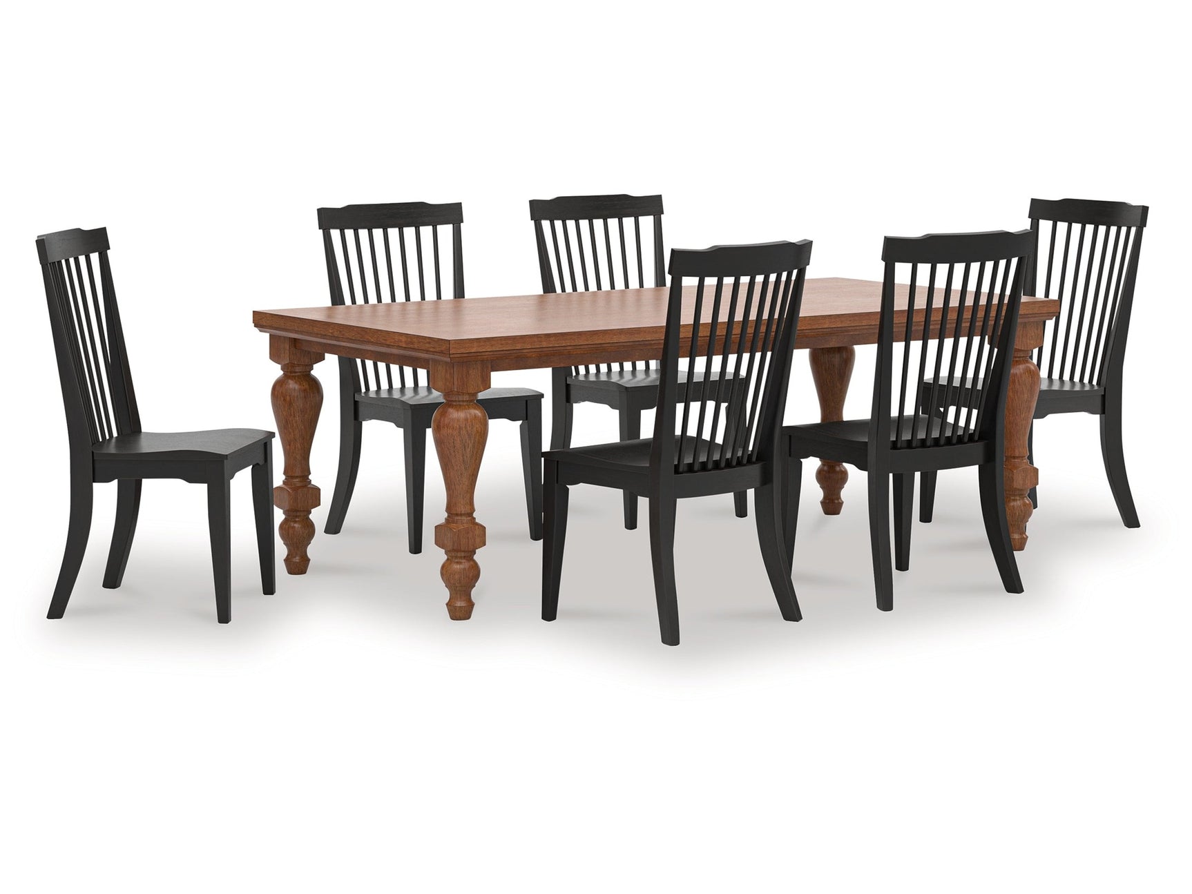 Greddinton Black/Brown Dining Table and 6 Chairs - Ornate Home