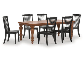 Greddinton Black/Brown Dining Table and 6 Chairs - Ornate Home