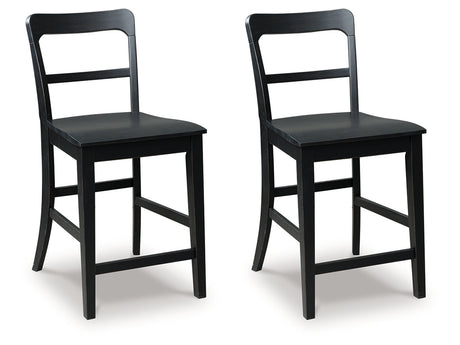 Greddinton Black Counter Height Barstool (Set of 2) - Ornate Home