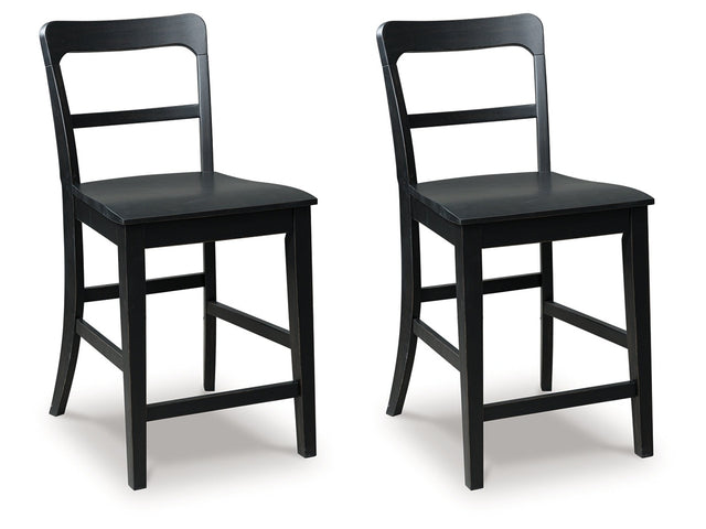 Greddinton Black Counter Height Barstool (Set of 2) - Ornate Home