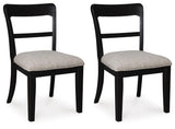 Greddinton Black Dining Upholstered Side Chair (Set of 2) - Ornate Home