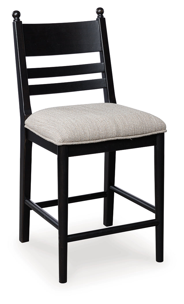 Greddinton Black Upholstered Barstool (Set of 2) (Online Special Price) - Ornate Home