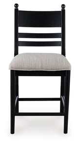Greddinton Black Upholstered Barstool (Set of 2) (Online Special Price) - Ornate Home