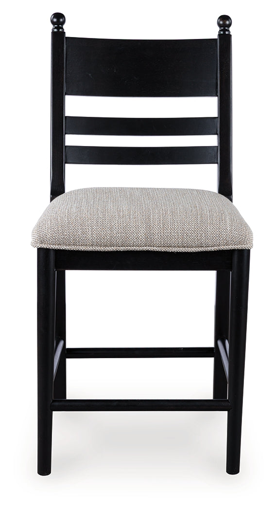 Greddinton Black Upholstered Barstool (Set of 2) (Online Special Price) - Ornate Home