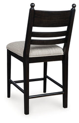 Greddinton Black Upholstered Barstool (Set of 2) (Online Special Price) - Ornate Home