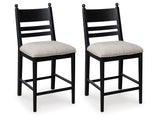 Greddinton Black Upholstered Barstool (Set of 2) - Ornate Home