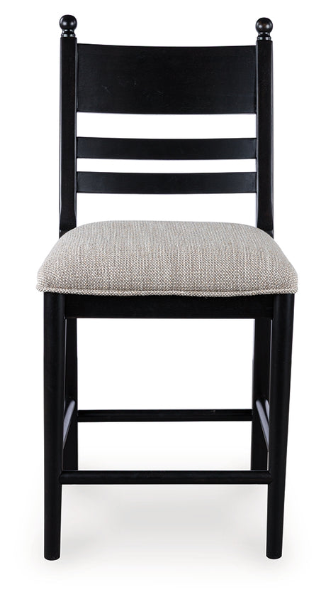 Greddinton Black Upholstered Barstool (Set of 2) - Ornate Home