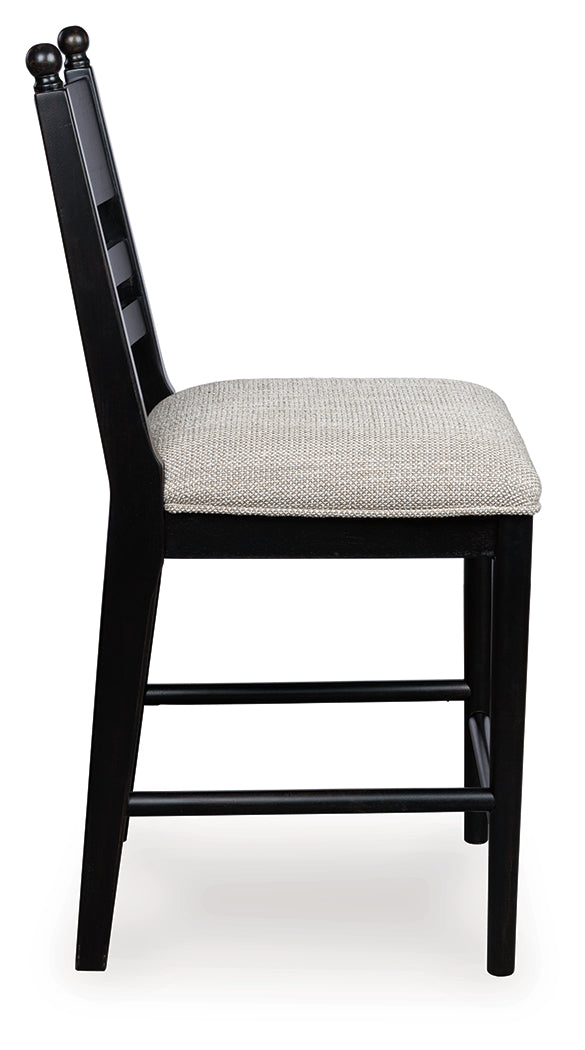 Greddinton Black Upholstered Barstool (Set of 2) - Ornate Home