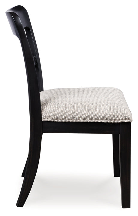 Greddinton Black Upholstered Dining Chair (Set of 2) - Ornate Home