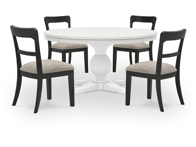 Greddinton Black/White Dining Table and 4 Chairs (Online Special Price) - Ornate Home