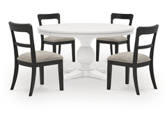 Greddinton Black/White Dining Table and 4 Chairs - Ornate Home