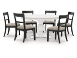 Greddinton Black/White Dining Table and 6 Chairs - Ornate Home