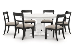Greddinton Black/White Dining Table and 6 Chairs - Ornate Home