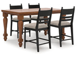 Greddinton Brown/Black Counter Height Dining Table and 4 Barstools - Ornate Home