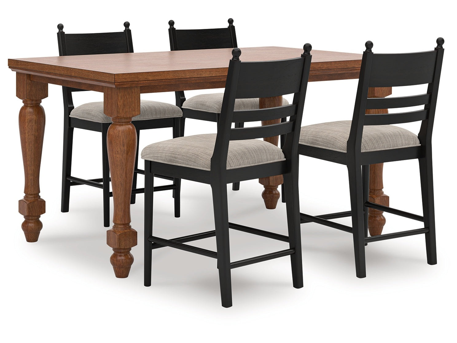 Greddinton Brown/Black Counter Height Dining Table and 4 Barstools - Ornate Home