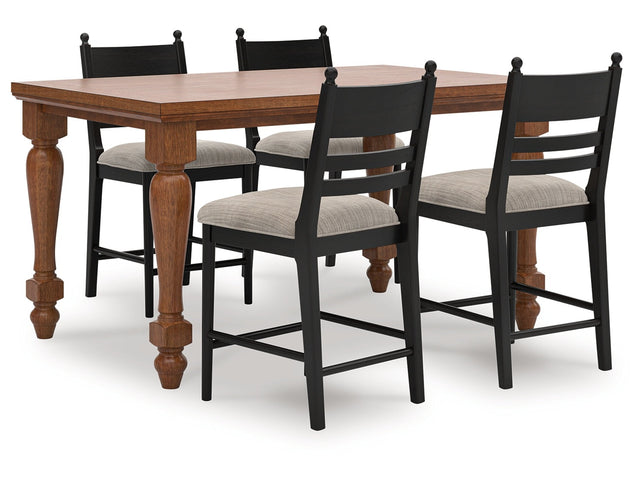 Greddinton Brown/Black Counter Height Dining Table and 4 Barstools - Ornate Home