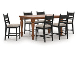 Greddinton Brown/Black Counter Height Dining Table and 6 Barstools (Online Special Price) - Ornate Home