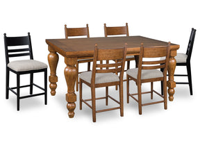 Greddinton Brown/Black Counter Height Dining Table and 6 Barstools (Online Special Price) - Ornate Home