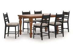 Greddinton Brown/Black Counter Height Dining Table and 6 Barstools - Ornate Home