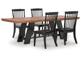 Greddinton Brown/Black Extension Dining Table and 4 Chairs (Online Special Price) - Ornate Home