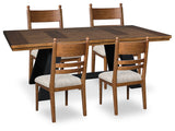Greddinton Brown/Black Extension Dining Table and 4 Chairs (Online Special Price) - Ornate Home