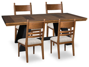 Greddinton Brown/Black Extension Dining Table and 4 Chairs (Online Special Price) - Ornate Home