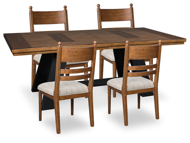Greddinton Brown/Black Extension Dining Table and 4 Chairs (Online Special Price) - Ornate Home
