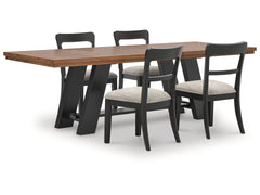 Greddinton Brown/Black Extension Dining Table and 4 Chairs - Ornate Home