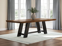 Greddinton Brown/Black Extension Dining Table and 4 Chairs - Ornate Home
