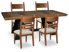 Greddinton Brown/Black Extension Dining Table and 4 Chairs - Ornate Home