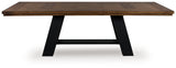 Greddinton Brown/Black Extension Dining Table and 4 Chairs - Ornate Home