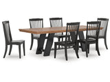 Greddinton Brown/Black Extension Dining Table and 6 Chairs (Online Special Price) - Ornate Home