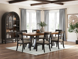 Greddinton Brown/Black Extension Dining Table and 6 Chairs - Ornate Home
