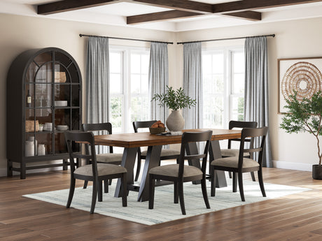 Greddinton Brown/Black Extension Dining Table and 6 Chairs - Ornate Home