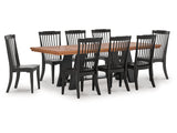 Greddinton Brown/Black Extension Dining Table and 8 Chairs (Online Special Price) - Ornate Home