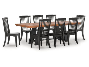 Greddinton Brown/Black Extension Dining Table and 8 Chairs (Online Special Price) - Ornate Home