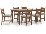 Greddinton Brown Counter Height Dining Table and 6 Barstools (Online Special Price) - Ornate Home