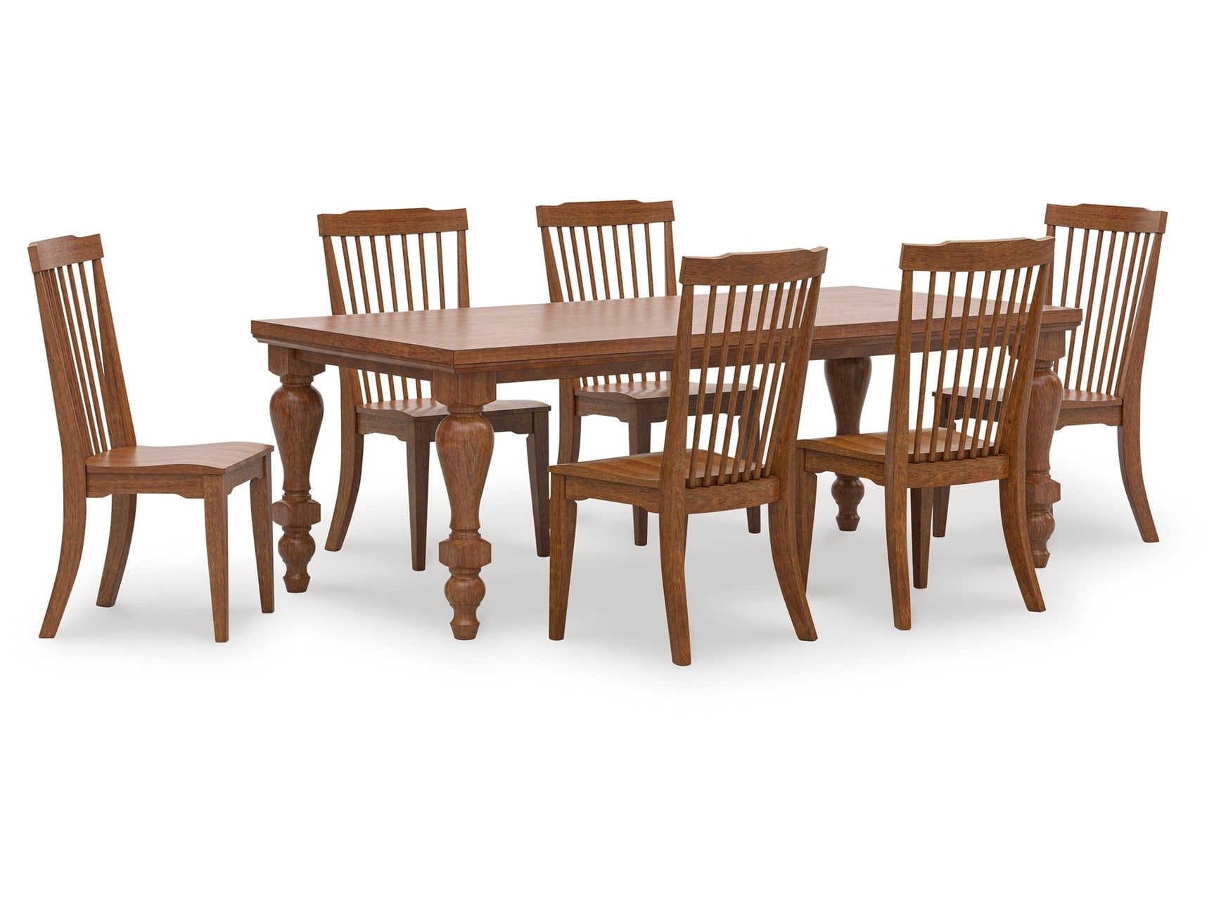 Greddinton Brown Dining Table and 6 Chairs - Ornate Home
