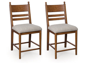 Greddinton Brown Upholstered Barstool (Set of 2) (Online Special Price) - Ornate Home