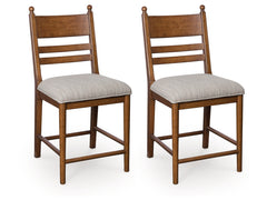 Greddinton Brown Upholstered Barstool (Set of 2) - Ornate Home