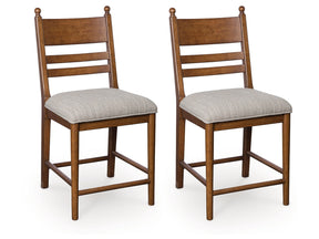 Greddinton Brown Upholstered Barstool (Set of 2) - Ornate Home