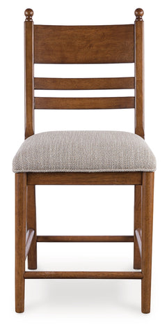 Greddinton Brown Upholstered Barstool (Set of 2) - Ornate Home