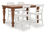 Greddinton Brown/White Counter Height Dining Table and 4 Barstools (Online Special Price) - Ornate Home