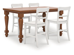 Greddinton Brown/White Counter Height Dining Table and 4 Barstools (Online Special Price) - Ornate Home