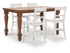 Greddinton Brown/White Counter Height Dining Table and 4 Barstools - Ornate Home